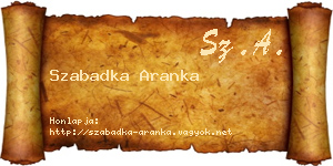 Szabadka Aranka névjegykártya